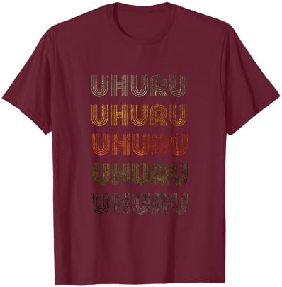 Love Heart Uhuru Grunge Vintage Style Black Uhuru T-Shirt - T-Shirt | Maroon