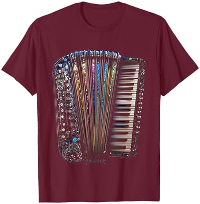 Accordion Music Instrument Motif Art Accordion T-Shirt - T-Shirt | Maroon