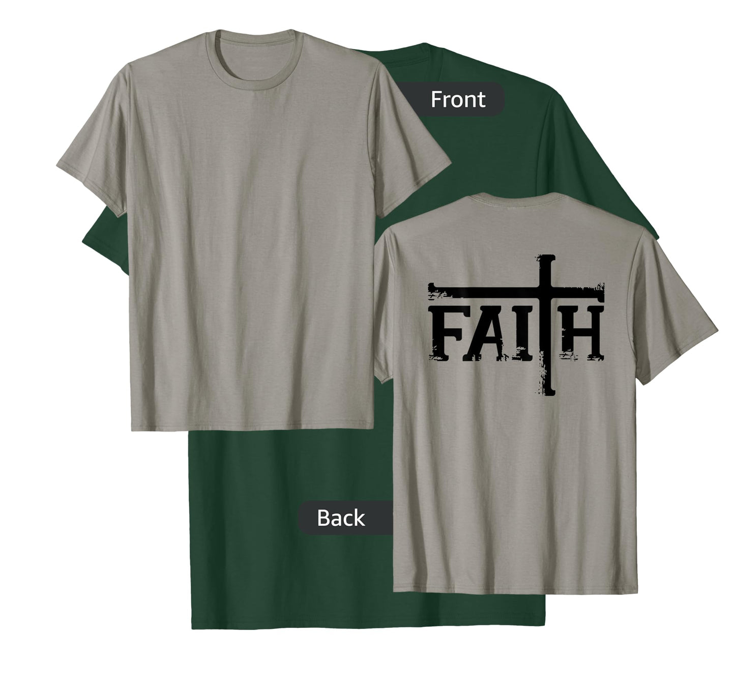 FAITH Cross Jesus Christ Christian Meme DESIGN ON BACK T-Shirt