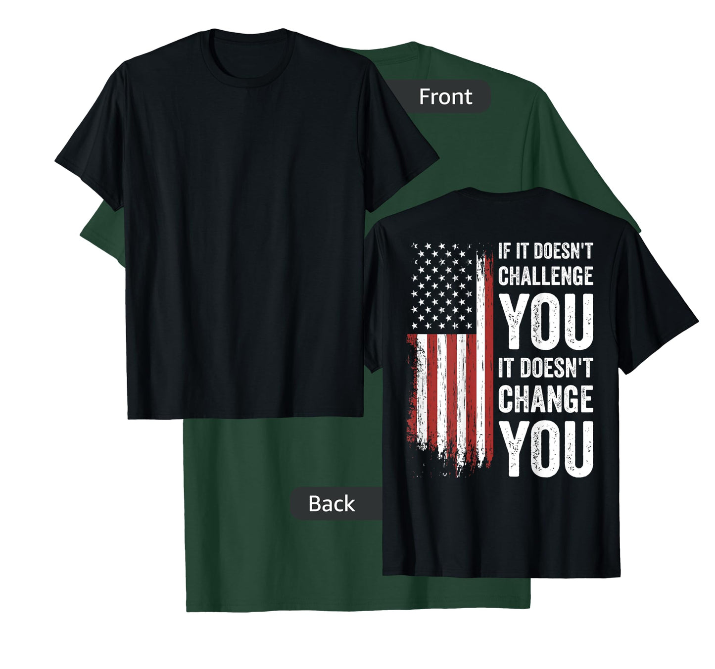 If It Doesn't Challenge You Doesn't Change You (on back) T-Shirt