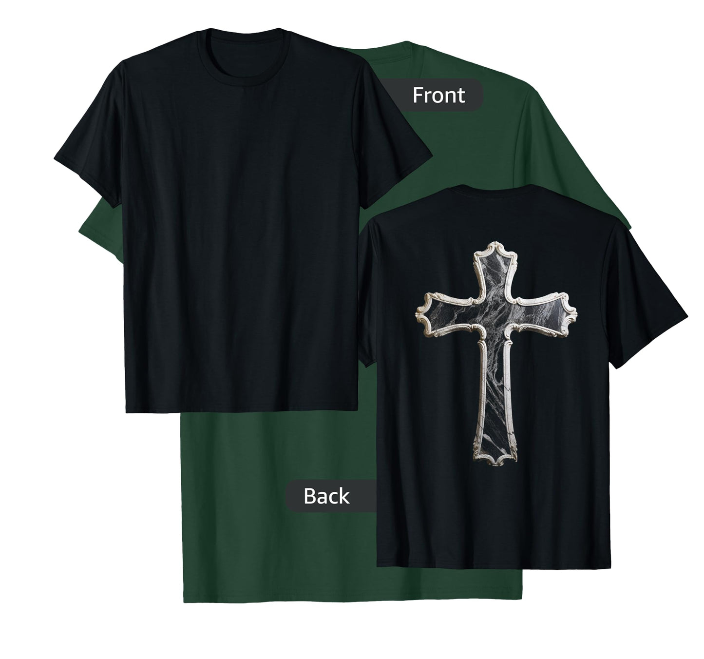 Large Crucifix Cross on Back Christian T-Shirt