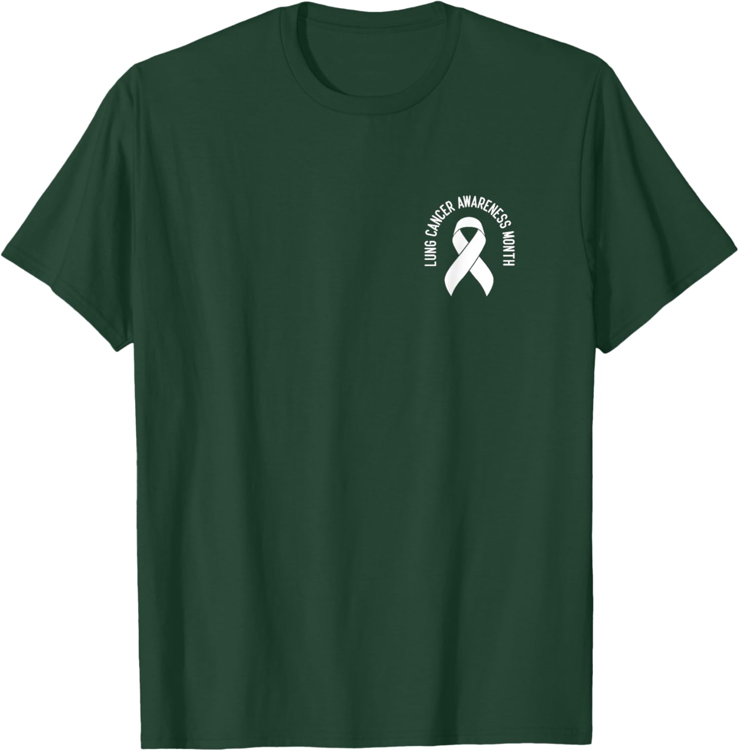 Support Lung Cancer Awareness Month White Ribbon Women Men T-Shirt - T-Shirt | Forest