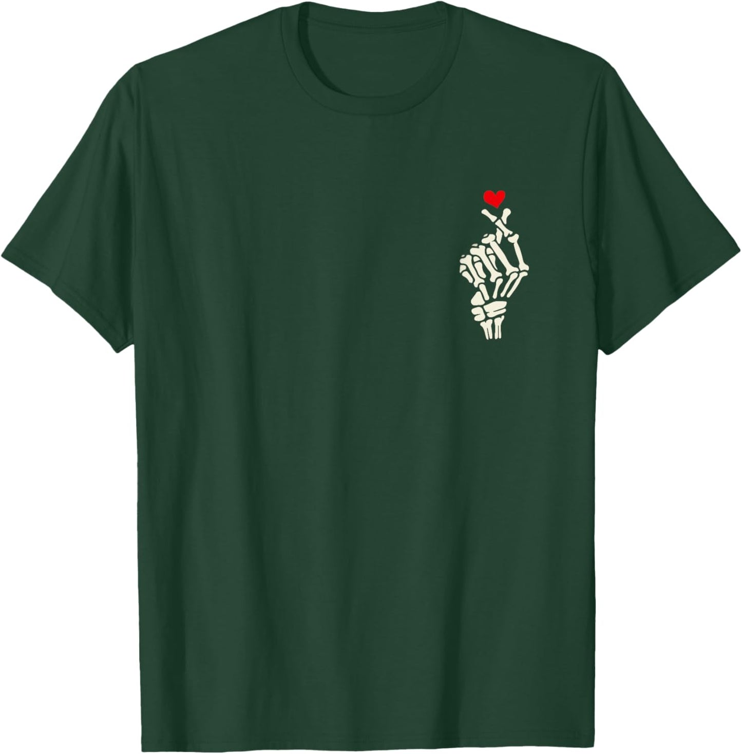Skeleton Heart Hand Halloween Valentine Girl Women Men T-Shirt - T-Shirt | Forest