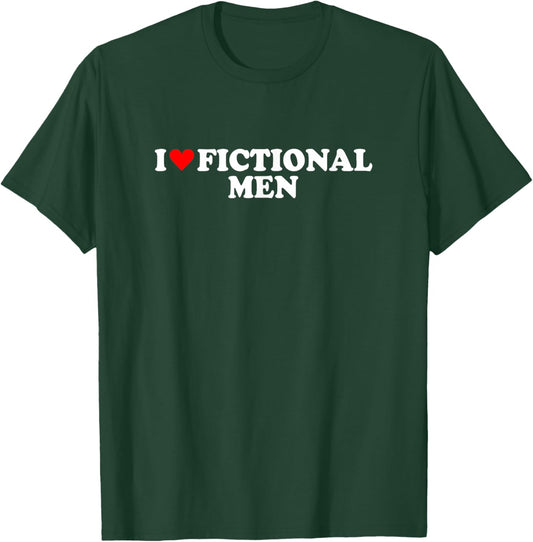 I Love Heart Fictional Men Simple Cute Funny Reading Books T-Shirt - T-Shirt | Forest