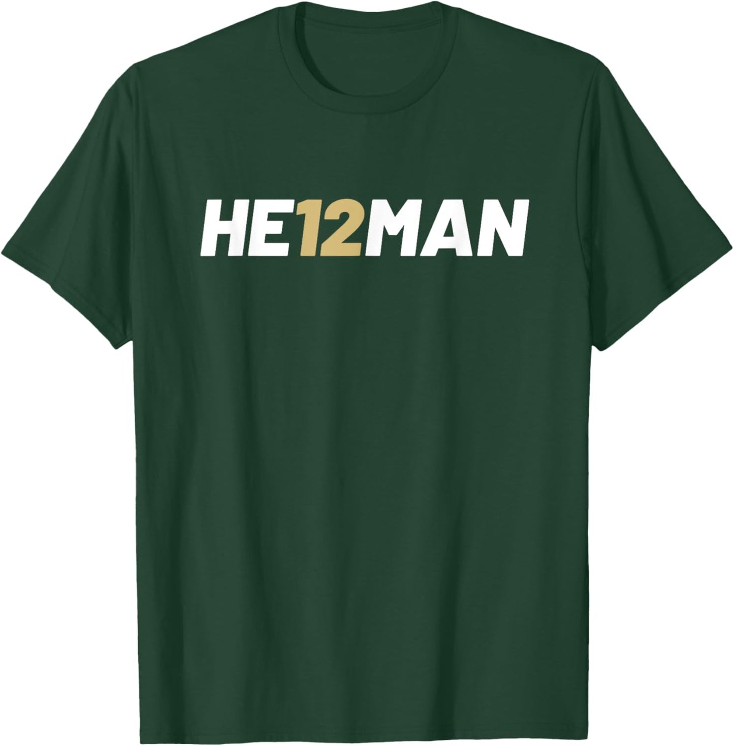 HE12MAN HE IS MAN Football Clothing & Apparel Black Small Modern Classic Short Sleeve T-Shirt - T-Shirt | Forest