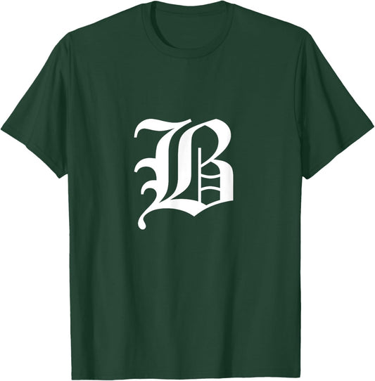 Letter B Old English Medieval T-Shirt - T-Shirt | Forest