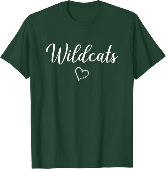 Splendora Wildcats Above Small Heart T-Shirt - T-Shirt | Forest