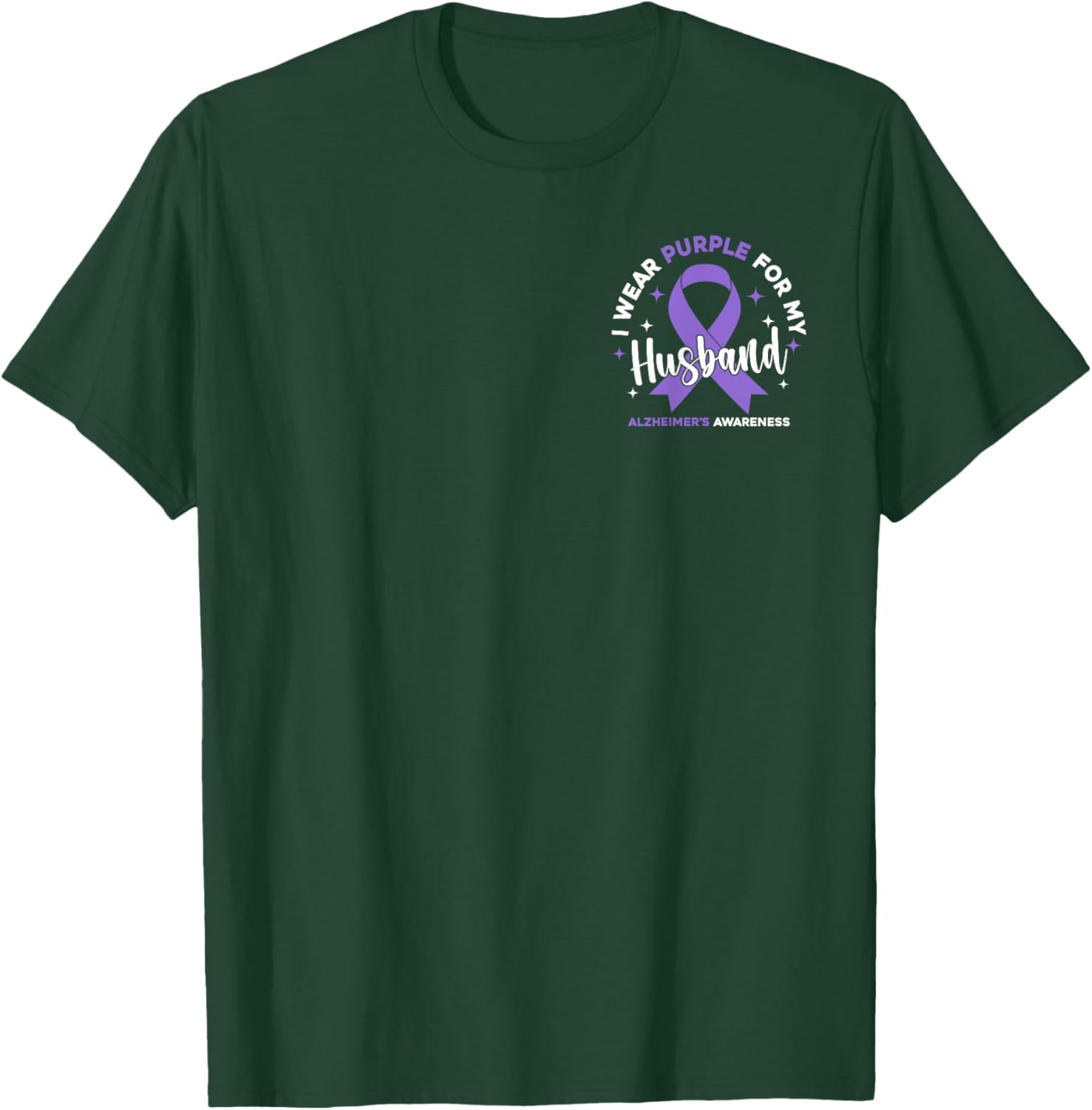 I Wear Purple For My Husband Pocket Alzheimer's Awareness T-Shirt - T-Shirt | Forest