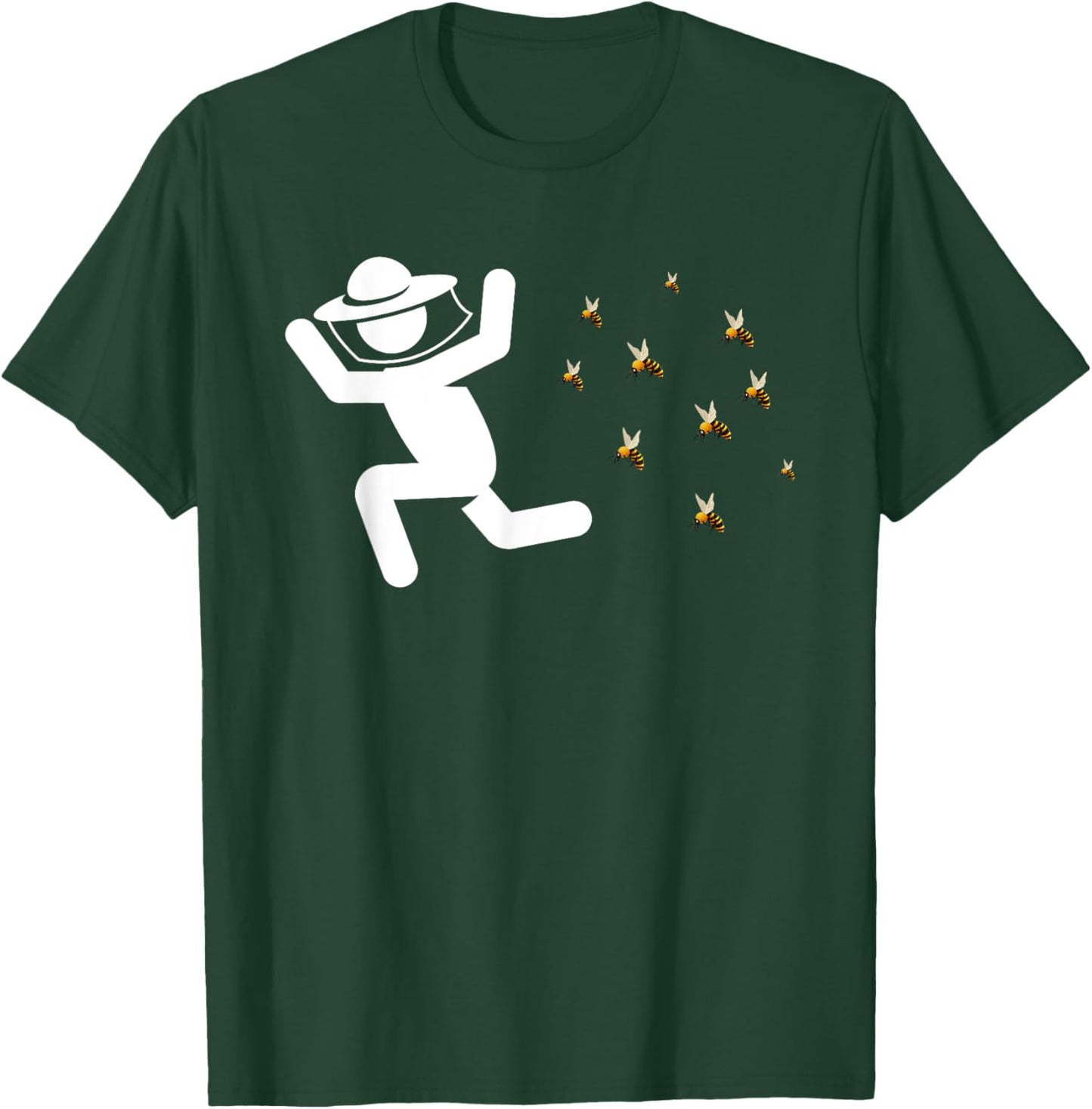 Beekeeper Chased By Bees Funny Honeybee Beekeeping Bee Lover T-Shirt - T-Shirt | Forest