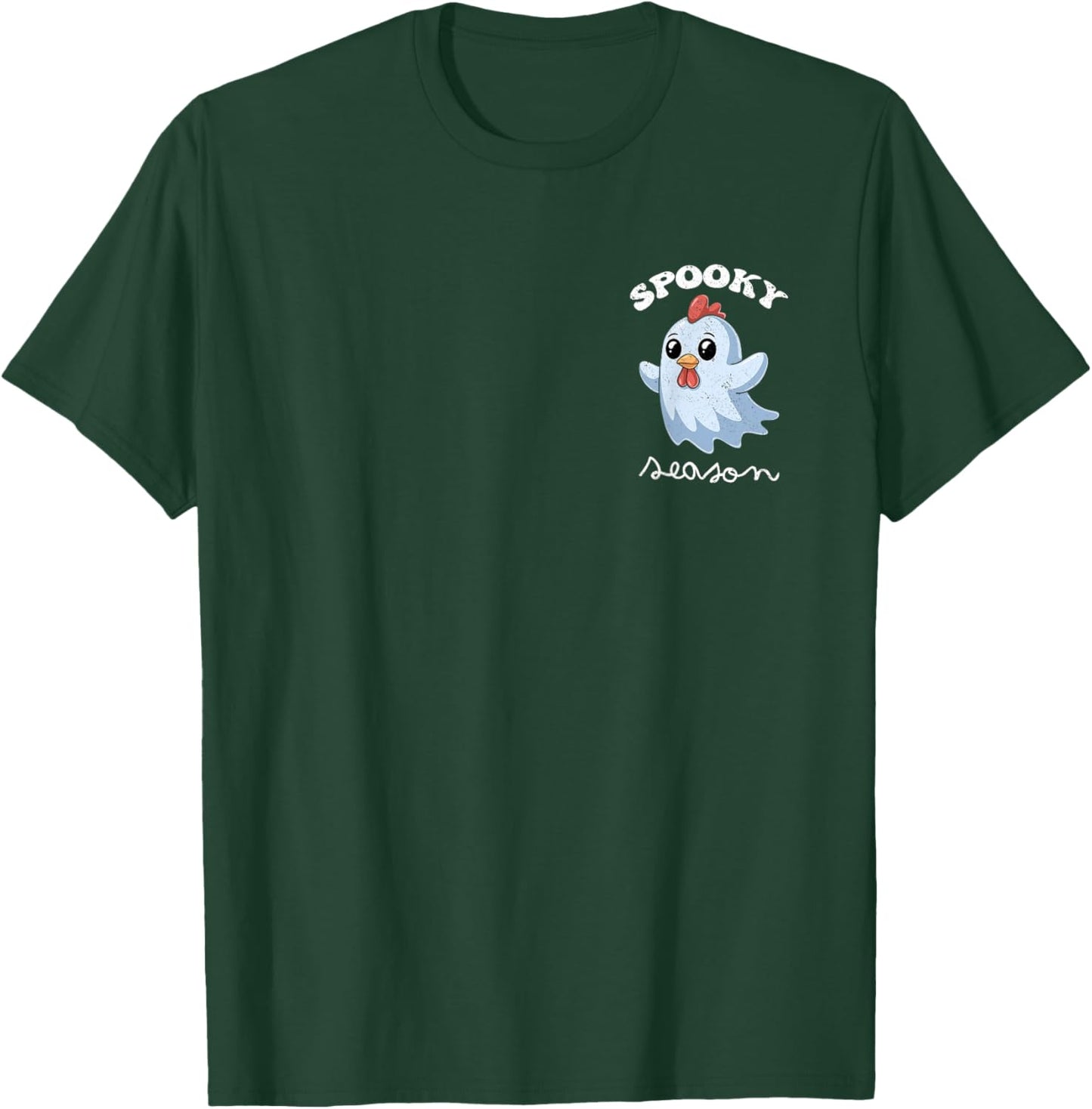 Halloween Chicken Ghost Spooky Season Costume Pocket T-Shirt - T-Shirt | Forest