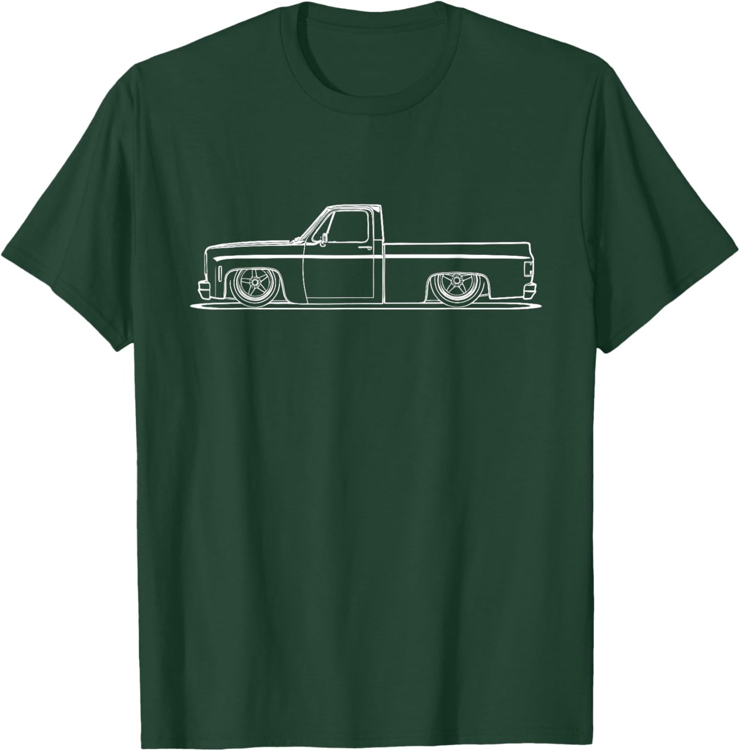Tubbed and Bagged Third Generation C10 Squarebody Truck T-Shirt - T-Shirt | Forest