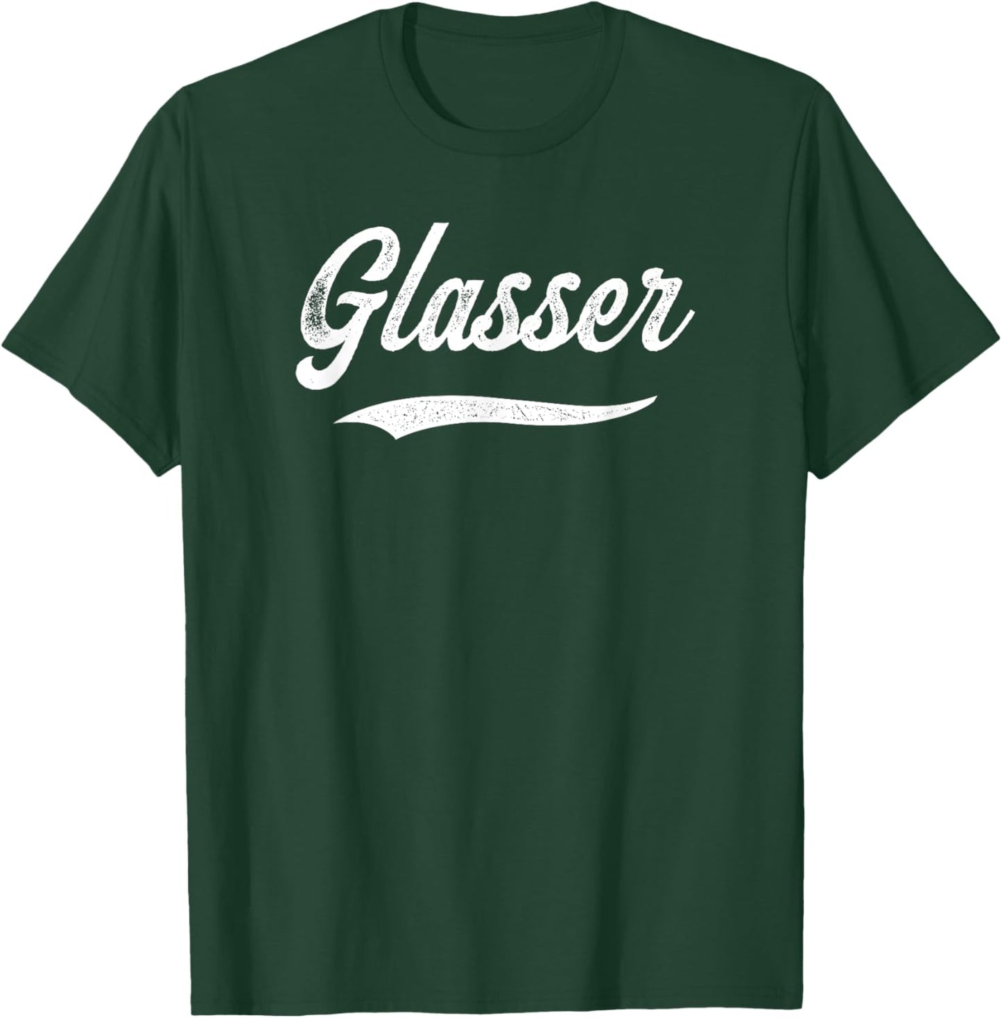 Distressed Script Phillip Glasser Prospect Baseball Fan Gear T-Shirt - T-Shirt | Forest
