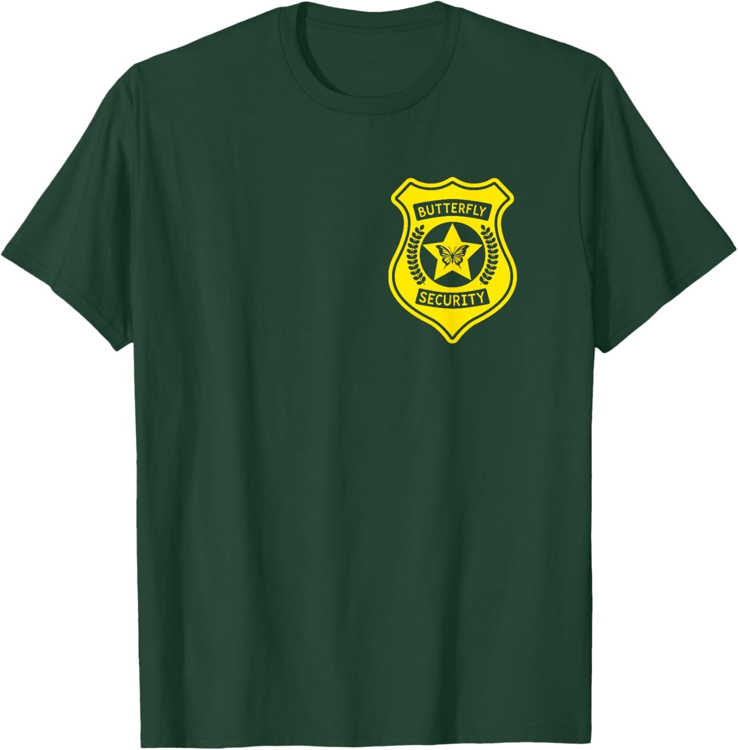 Butterfly Security Badge Halloween Costume For Dad T-Shirt - T-Shirt | Forest