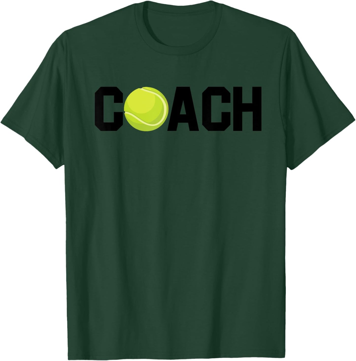 Cool Tennis Coach Funny Trainer Racket Lawn Game Enthusiast T-Shirt - T-Shirt | Forest