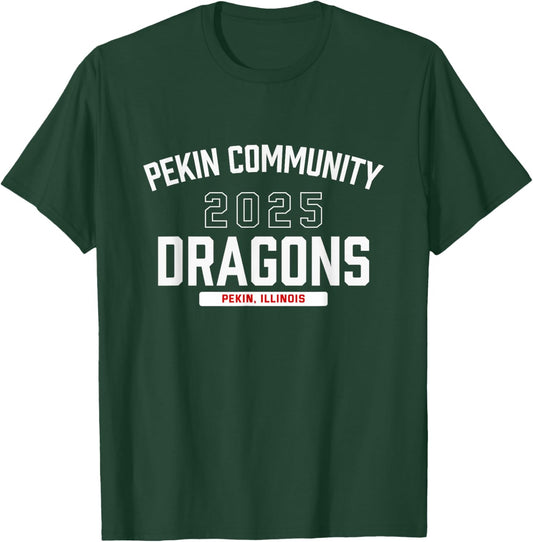 Pekin Community Dragons Pekin, Illinois 2025 T-Shirt - T-Shirt | Forest