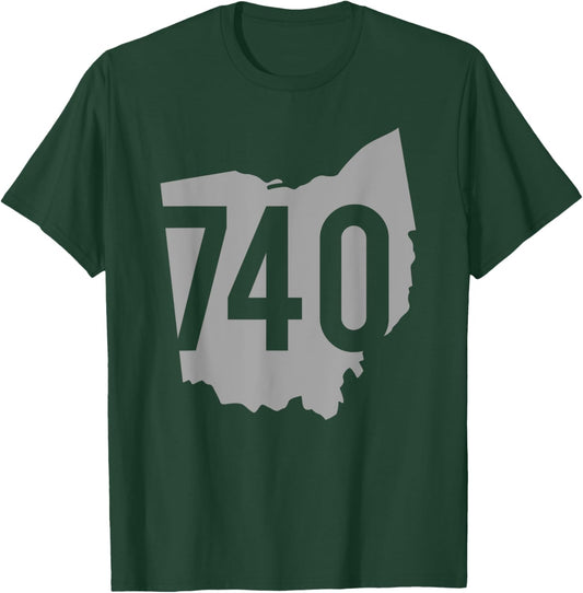 740 Area Code, Lancaster, Zanesville, Athens, Ohio T-Shirt - T-Shirt | Forest