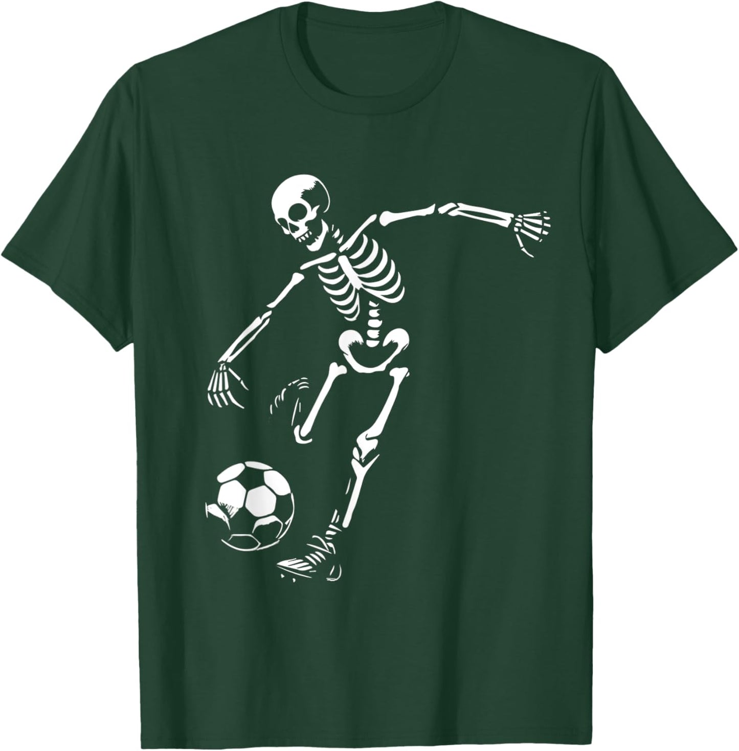Funny Skeleton Playing Soccer, Halloween Soccer Boys Girls T-Shirt - T-Shirt | Forest
