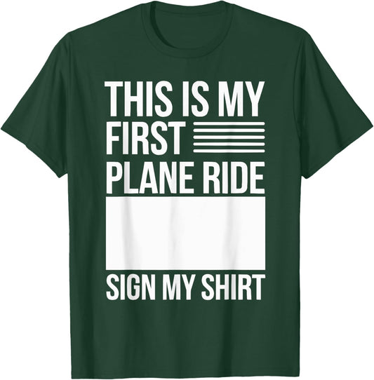 My First Plane Ride First Time Flyer Travel Airplane T-Shirt - T-Shirt | Forest