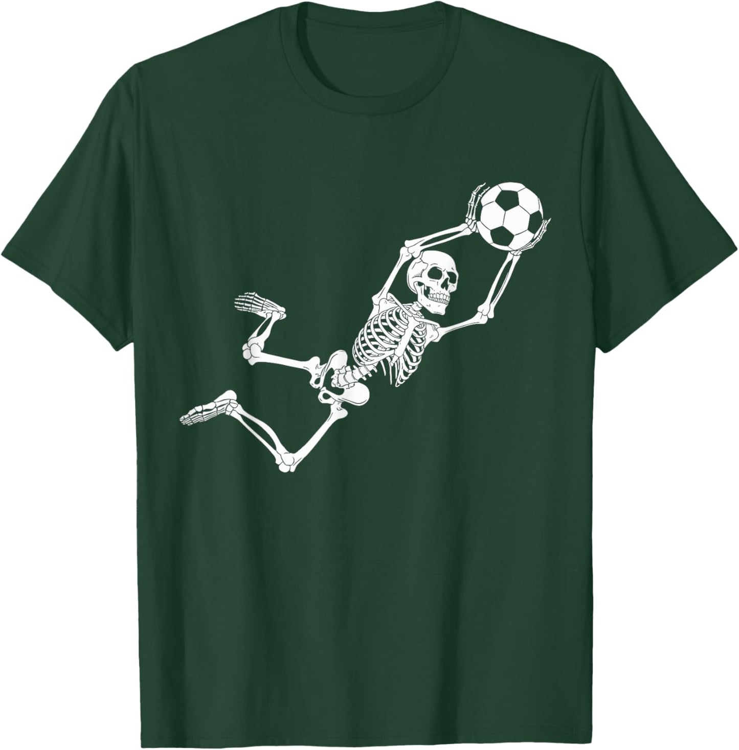 Funny Skeleton Soccer Lovers Spooky Halloween Goalkeeper T-Shirt - T-Shirt | Forest