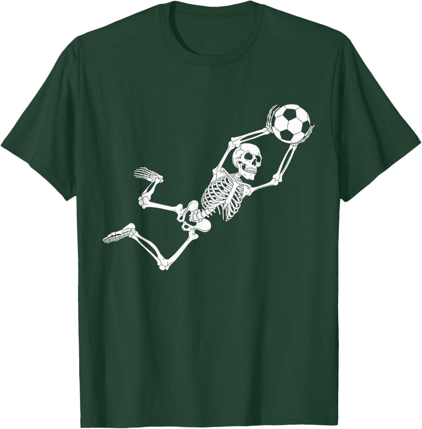 Funny Skeleton Soccer Lovers Spooky Halloween Goalkeeper T-Shirt - T-Shirt | Forest