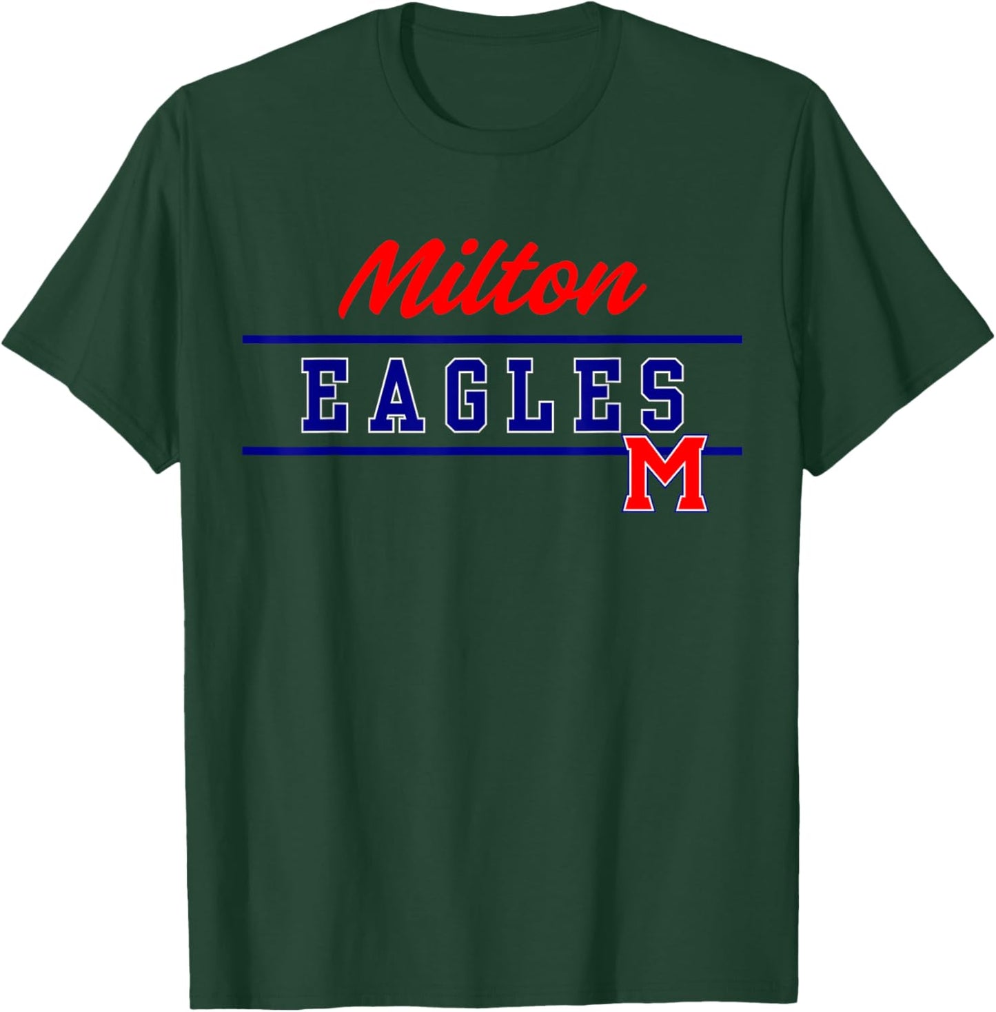 Milton High School Eagles Lined Up T-Shirt - T-Shirt | Forest