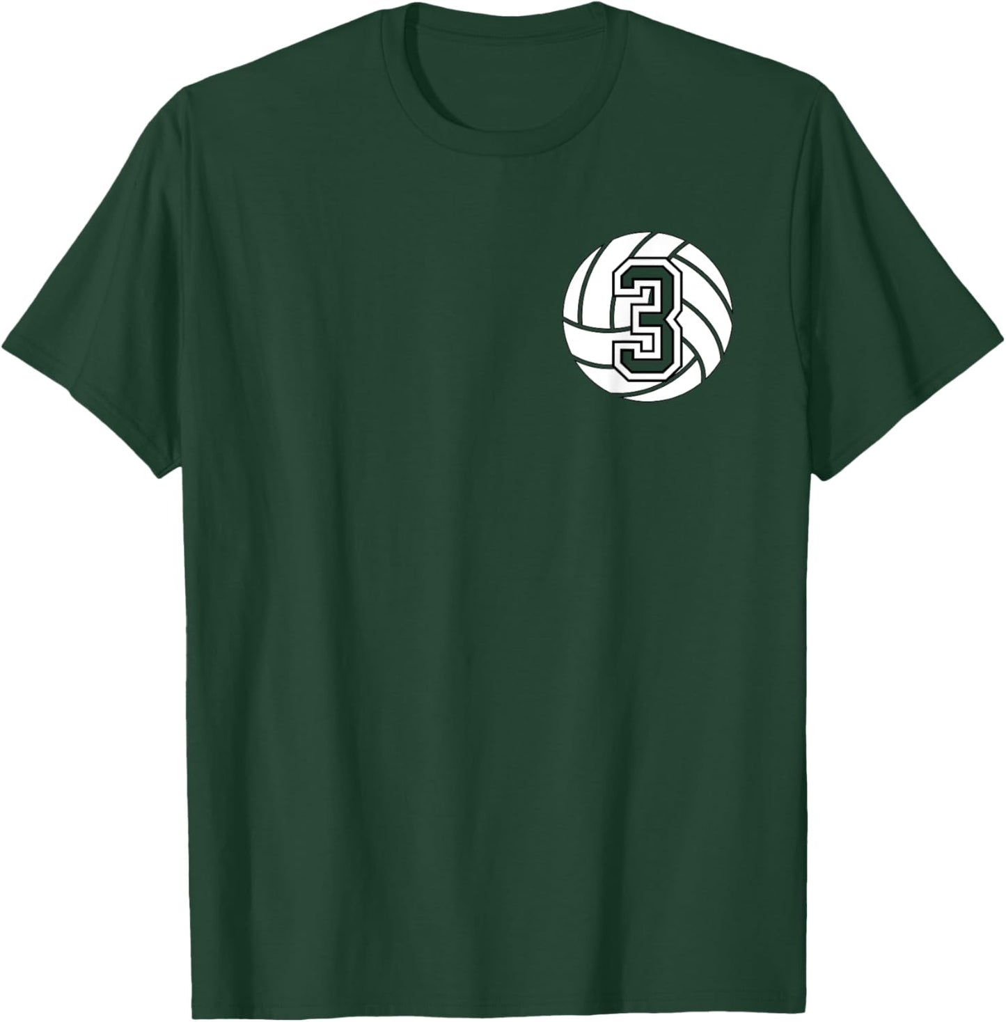 Volleyball Player #3 Volleyball Mom Dad Number 3 T-Shirt - T-Shirt | Forest