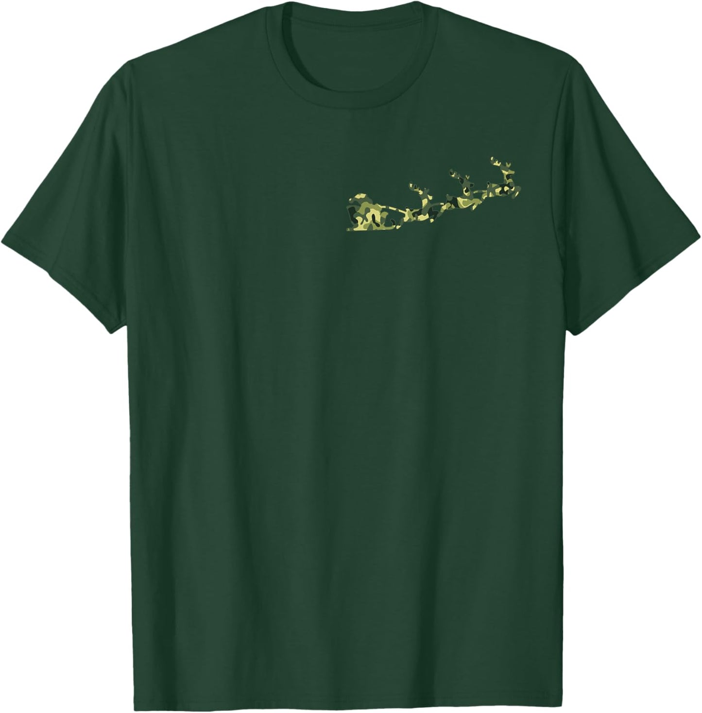 Camouflage Christmas Hunting Santa Reindeer Camo Men Pocket T-Shirt - T-Shirt | Forest