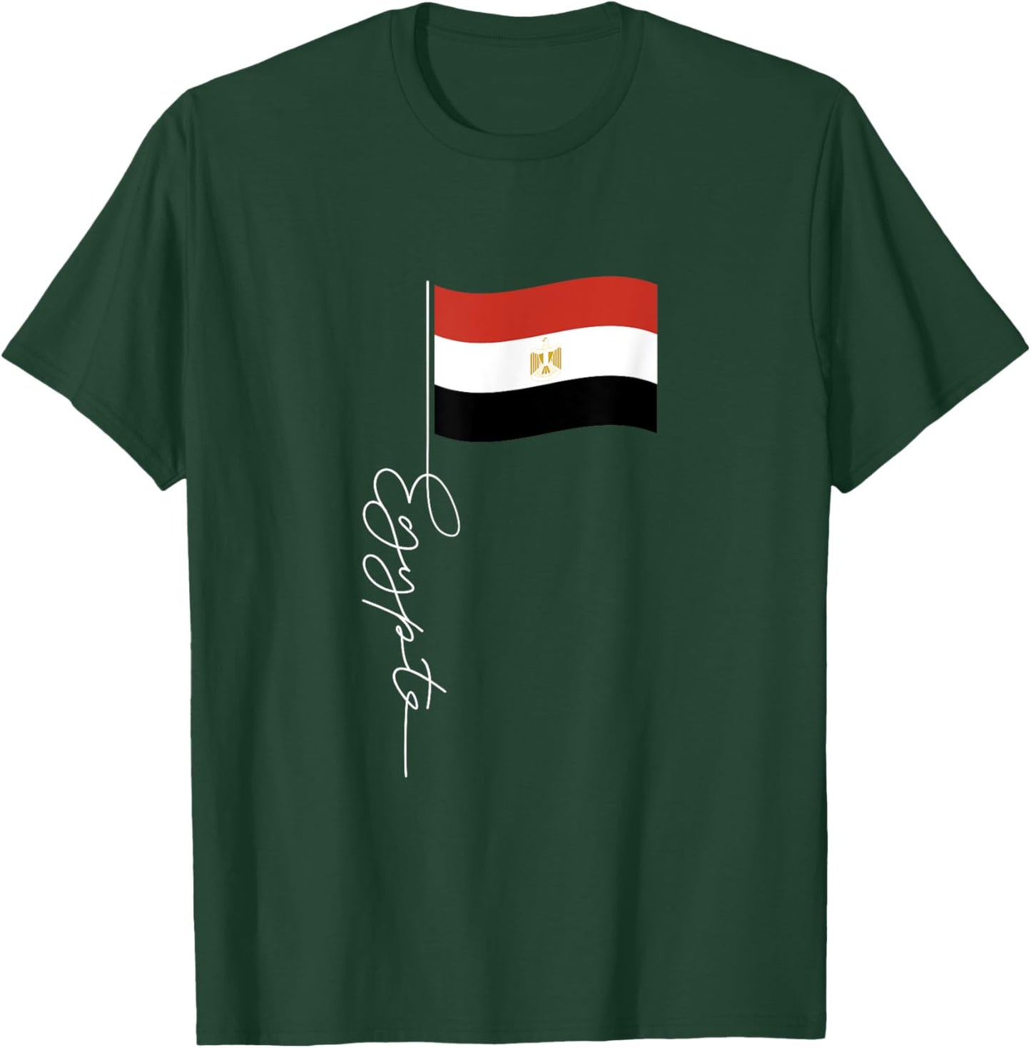 Egypt Signature Flag Pole - Elegant Patriotic Egyptian Flag T-Shirt - T-Shirt | Forest