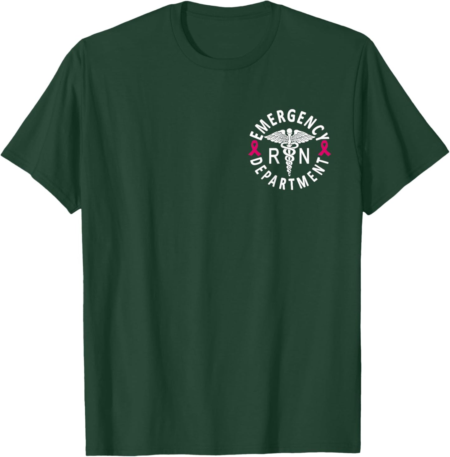 Emergency Department Emergency Room Nurse Breast Cancer T-Shirt - T-Shirt | Forest