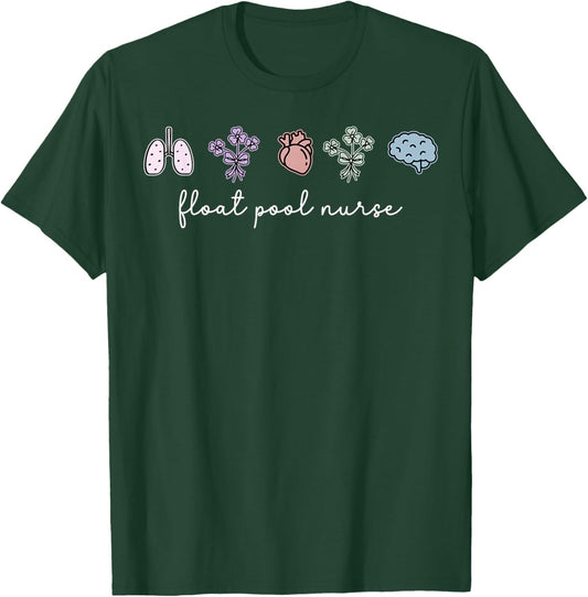 Boho Floral Float Pool Nurse Emergency Medicine Graduation T-Shirt - T-Shirt | Forest