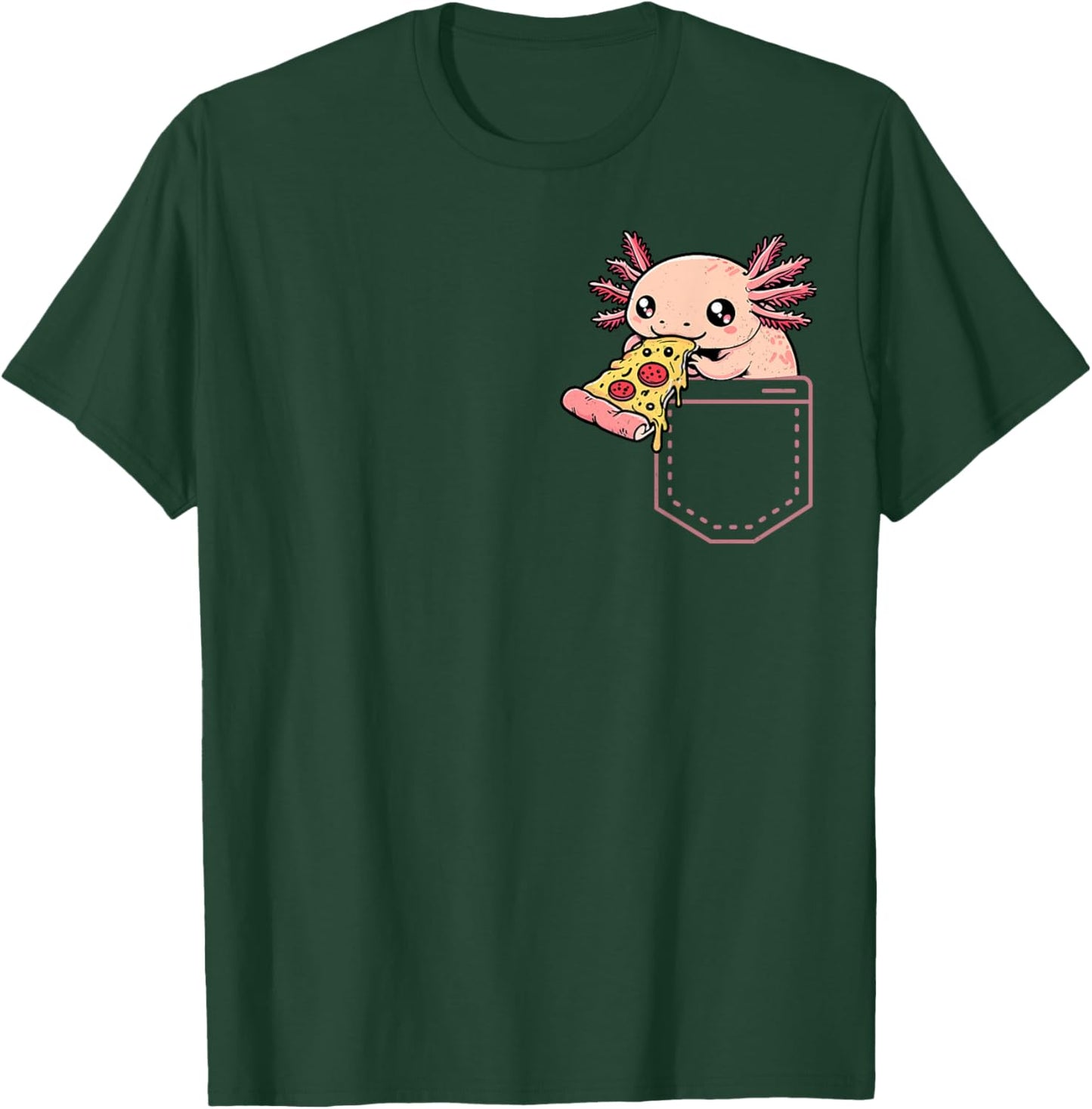 Axolotl Pizza Pocket Snacks Fun Snaxalotl Axolotl In Pocket T-Shirt - T-Shirt | Forest