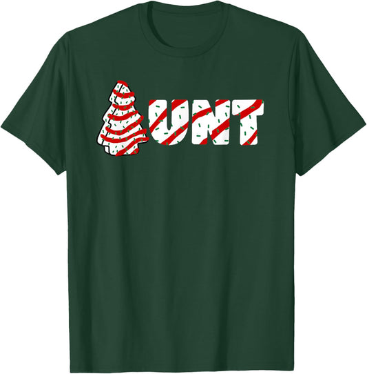 Christmas Tree Cake Matching Family Party Pajama Aunt T-Shirt - T-Shirt | Forest