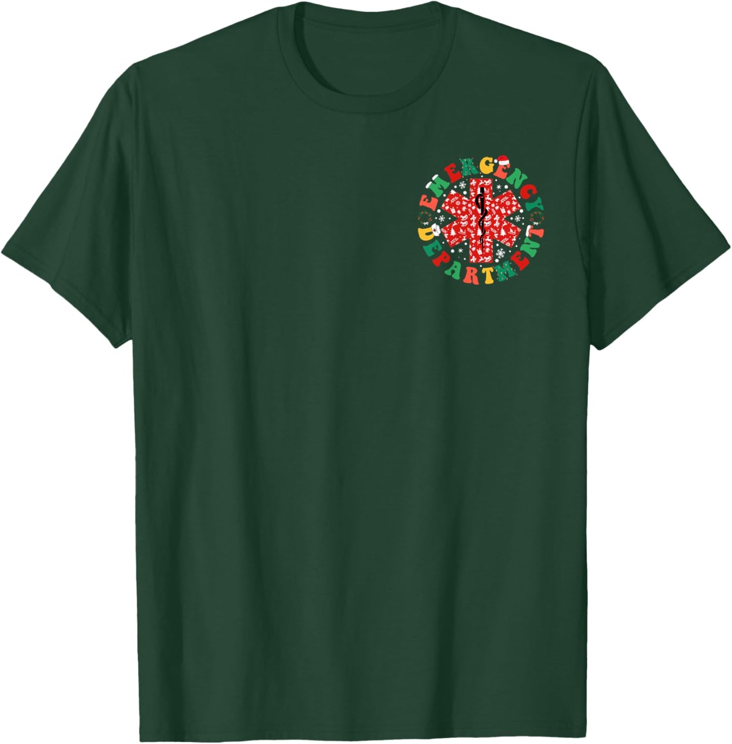 Emergency Department Christmas Skeleton ER Nurse Christmas T-Shirt - T-Shirt | Forest