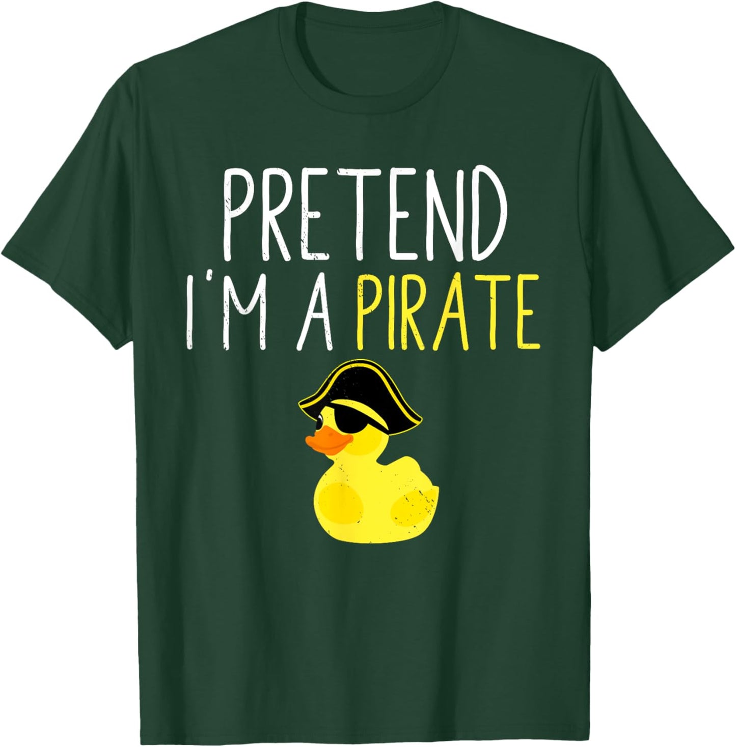 Funny Halloween Costume Pretend I'm A Pirate Black Cartoon , All Ages Casual Modern Short Sleeve T-Shirt - T-Shirt | Forest