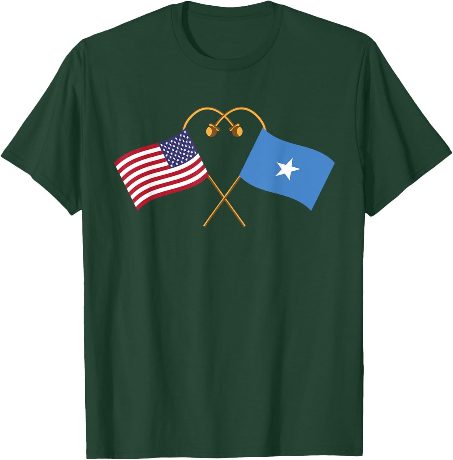 Somali Heritage USA Somalia American Flag Somali Flag T-Shirt - T-Shirt | Forest