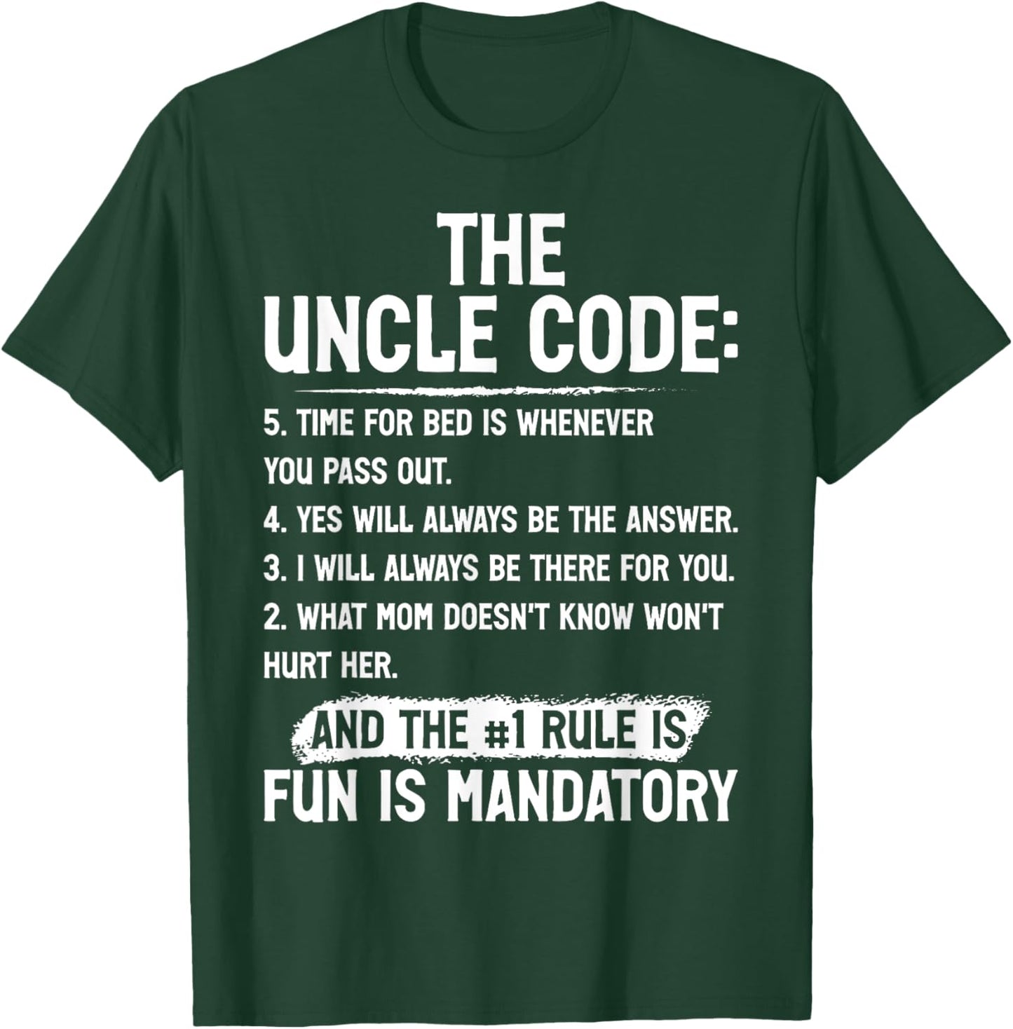 Funny Uncle Gifts From Niece Nephew Funny the Uncle Code T-Shirt - T-Shirt | Forest