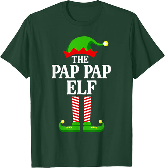 Pap Pap Elf Family Matching Group Funny Christmas T-Shirt - T-Shirt | Forest