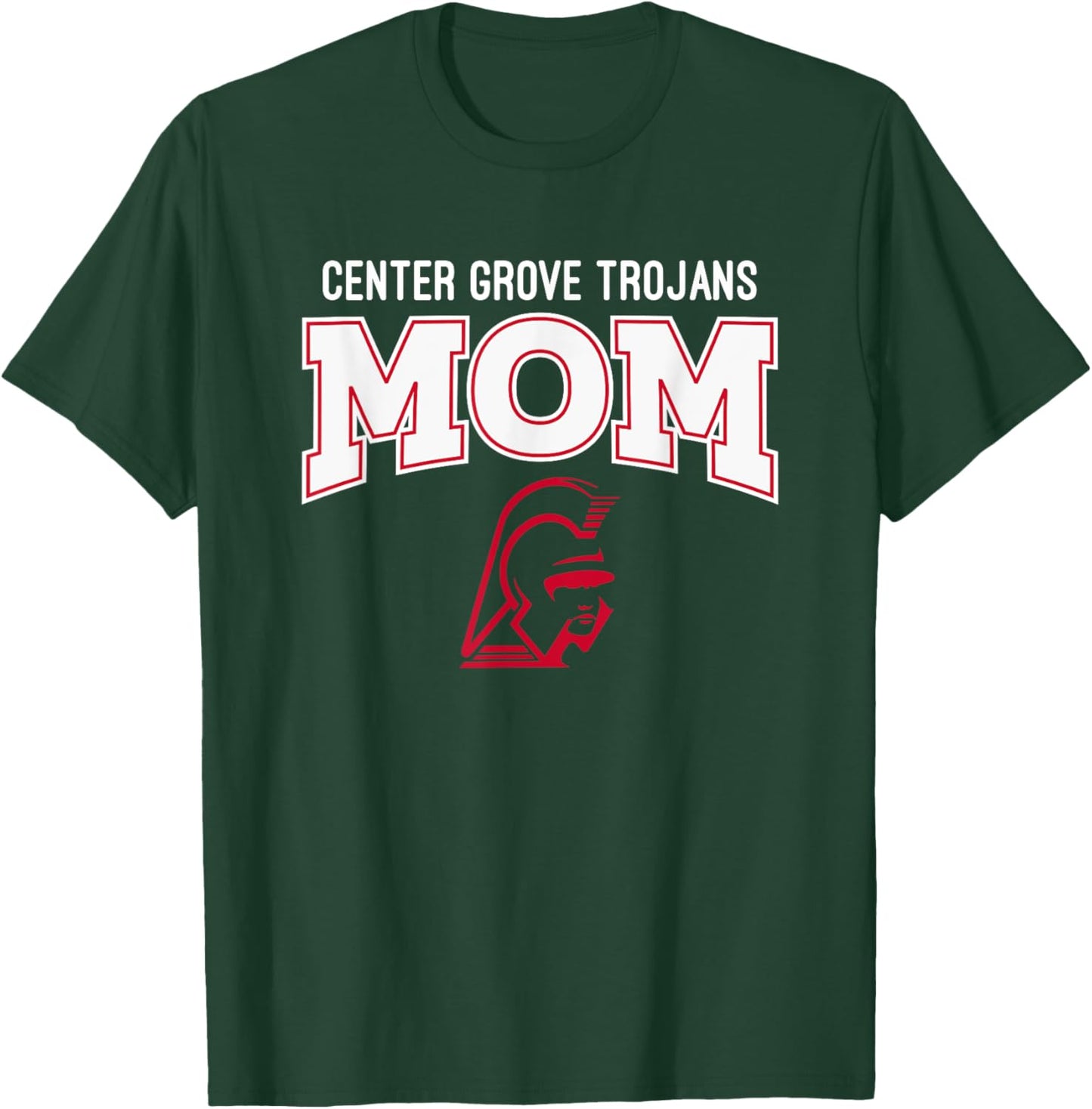 Center Grove Trojans Logo Mom HS T-Shirt - T-Shirt | Forest