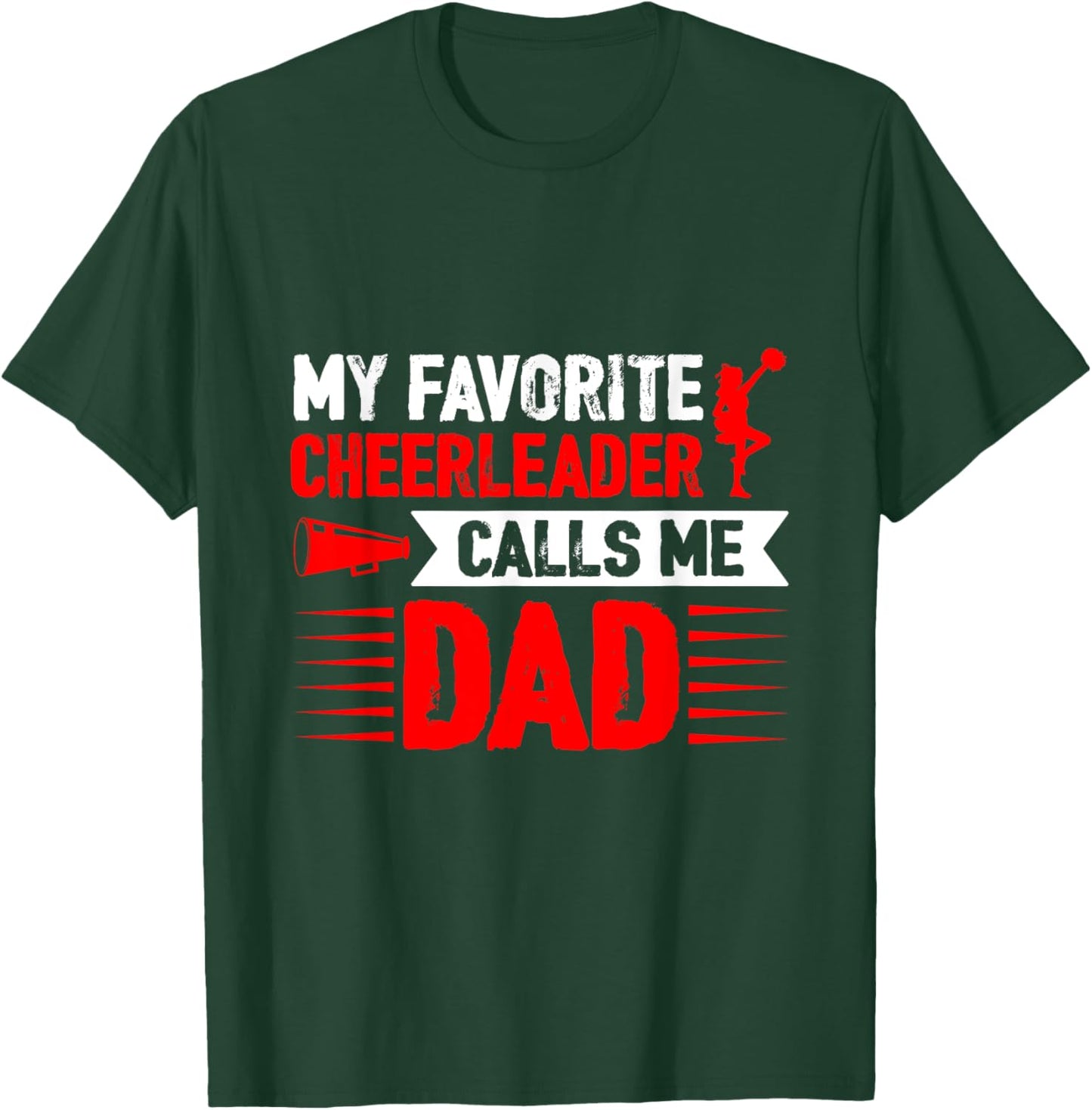 Red Cheer Dad Family Father Cheerleader Squad T-Shirt - T-Shirt | Forest