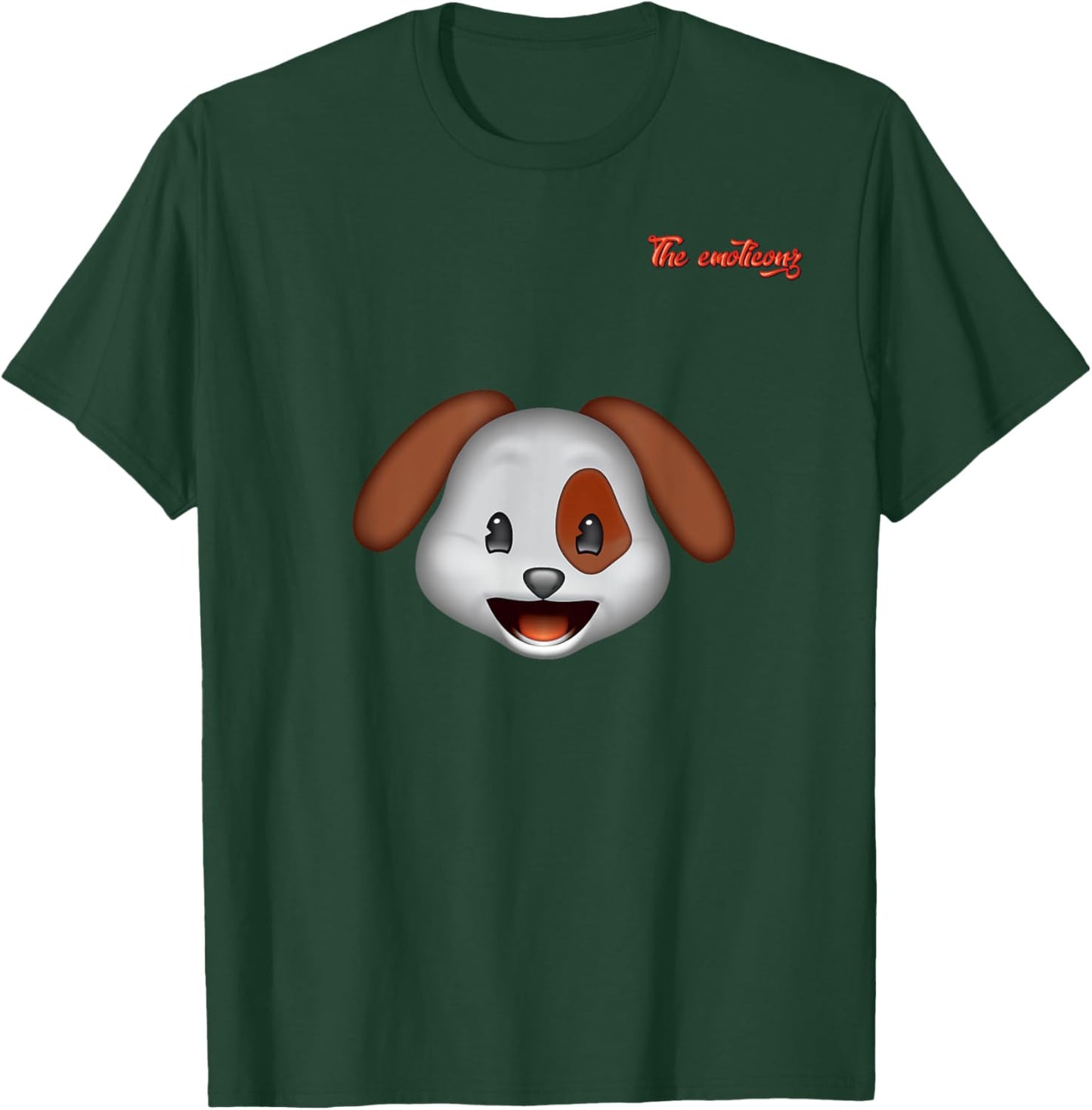 emoji happy enthusiastic dog face Men Women Kids T-Shirt - T-Shirt | Forest