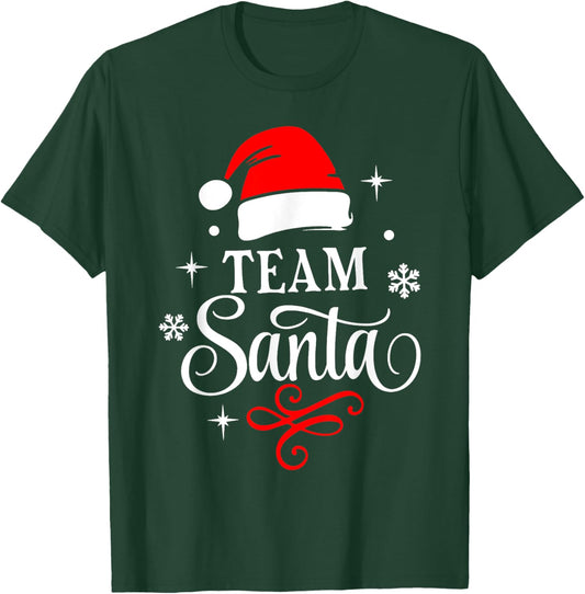 Team Santa Christmas Squad Family Matching Pajamas Boys Men T-Shirt - T-Shirt | Forest