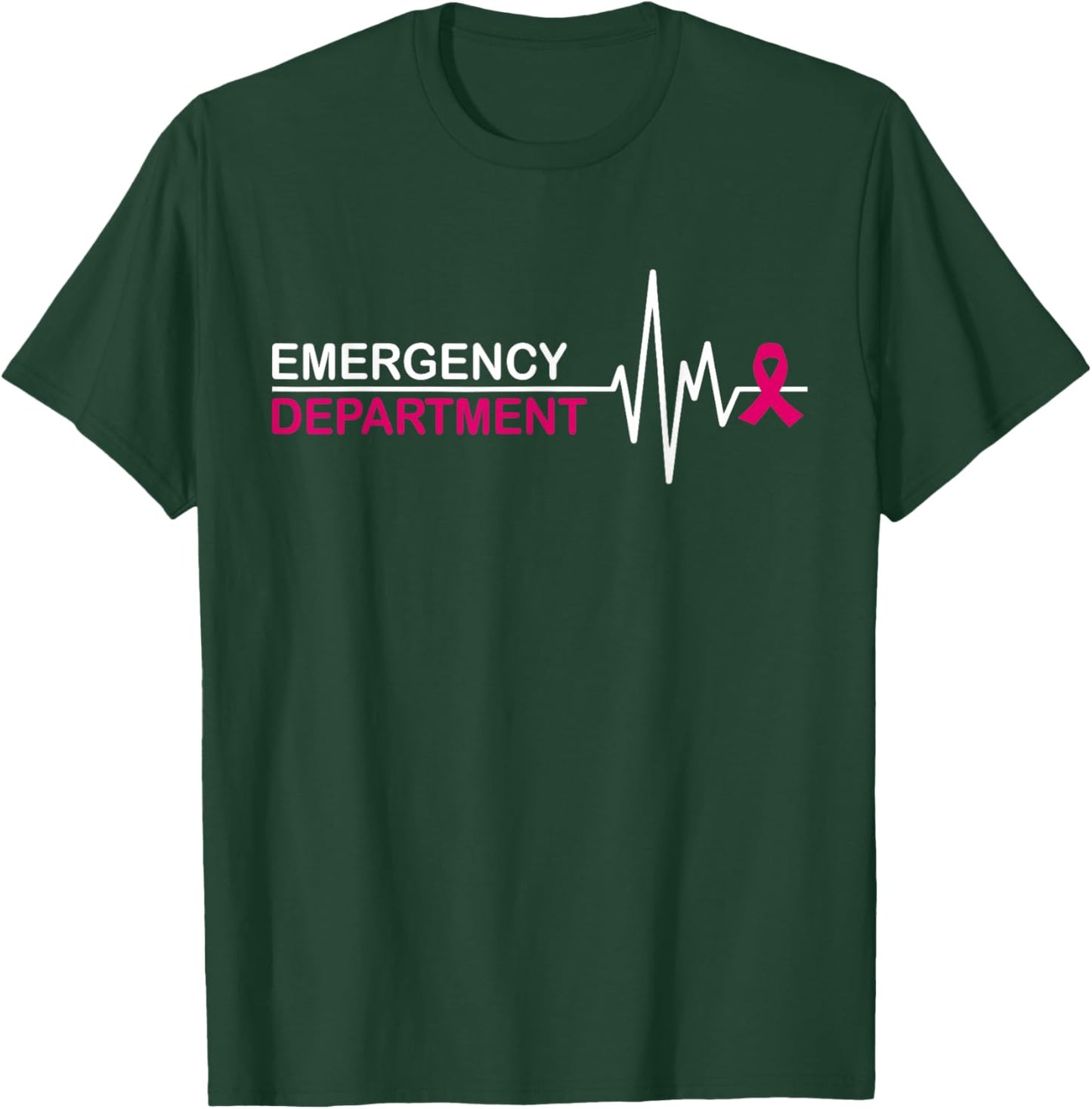 Emergency Department Emergency Room Nurse Breast Cancer T-Shirt - T-Shirt | Forest