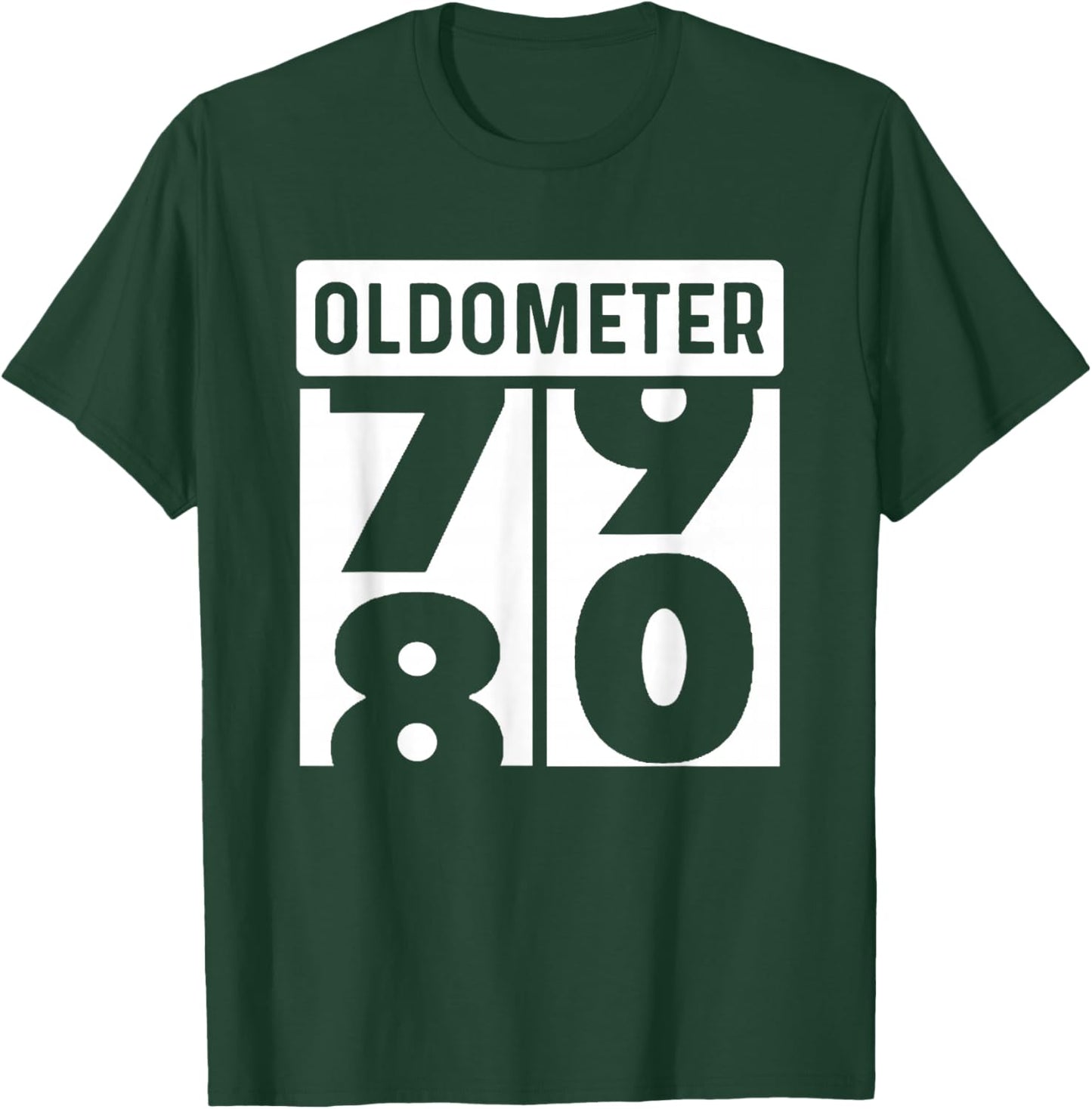 Classic Car Truck Tractor Auto Mechanic Collector Oldometer Odometer Funny 80th Birthday Gift 80 yrs Old Joke T-Shirt - T-Shirt | Forest