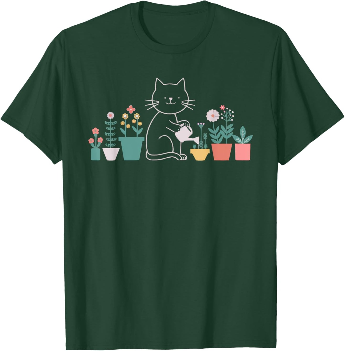 Gardening Cat Kitty Meow Animal Pet Garden Lover Gardener Women T-Shirt - T-Shirt | Forest