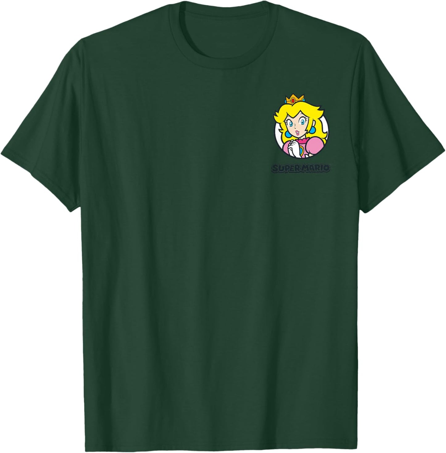 Super Mario Princess Peach Classic Left Chest Icon T-Shirt - T-Shirt | Forest