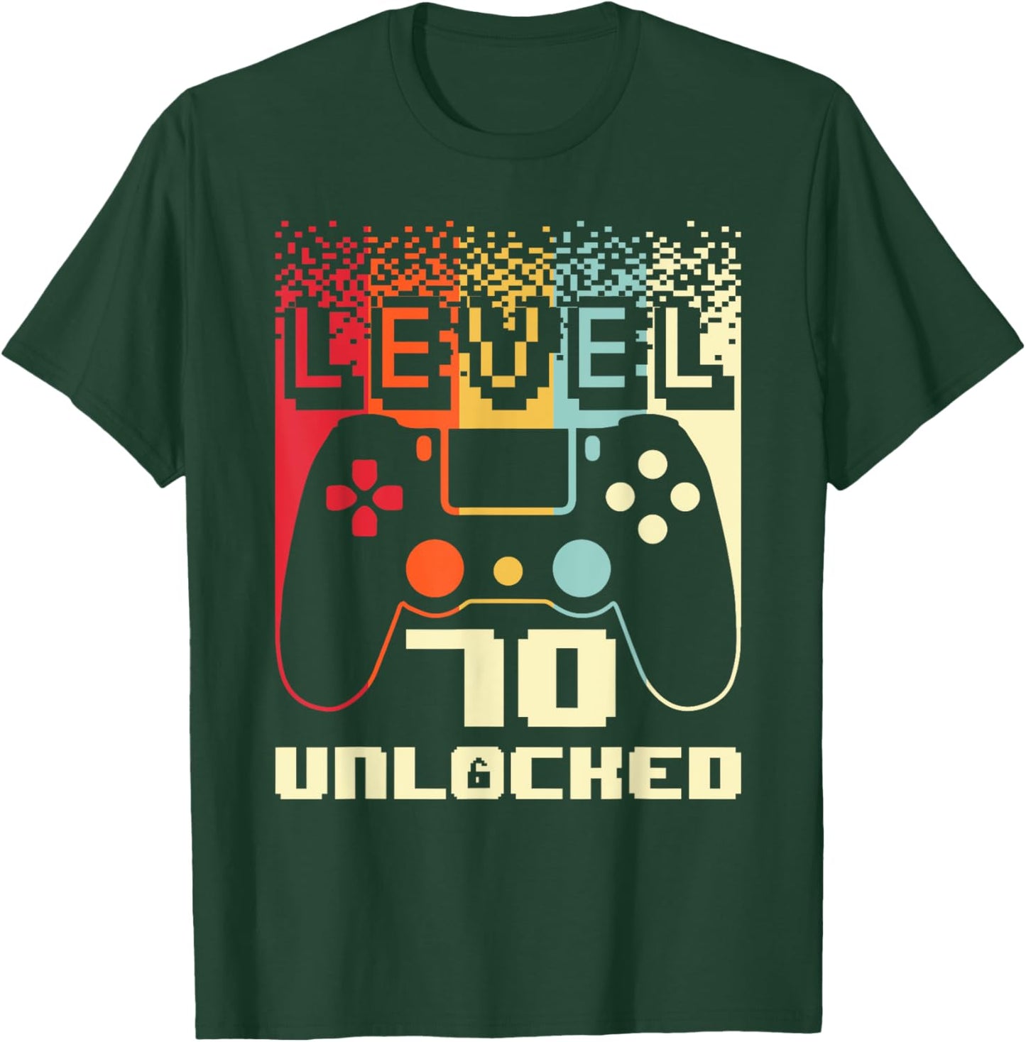 70th Birthday Level 70 Unlocked Gamer 70 Year Old T-Shirt - T-Shirt | Forest