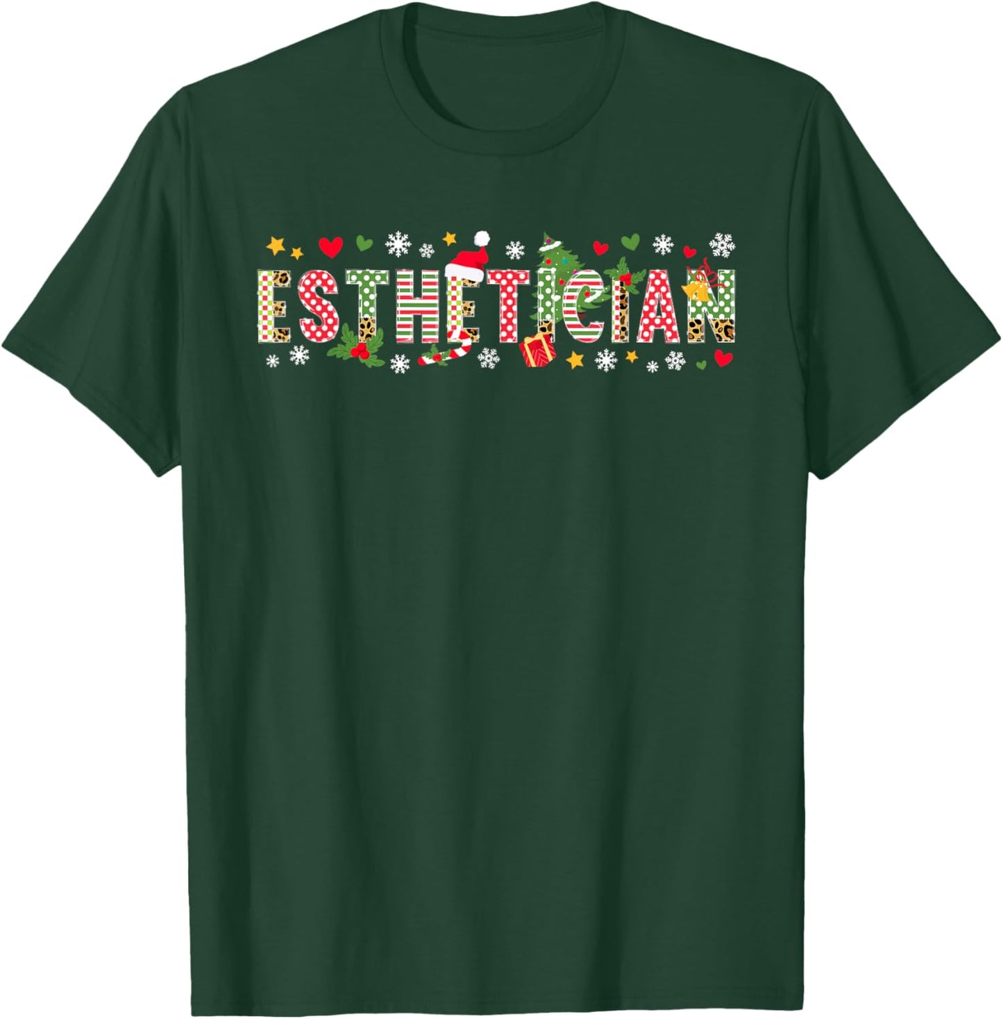 Esthetician Christmas Esthetics Xmas Party T-Shirt - T-Shirt | Forest