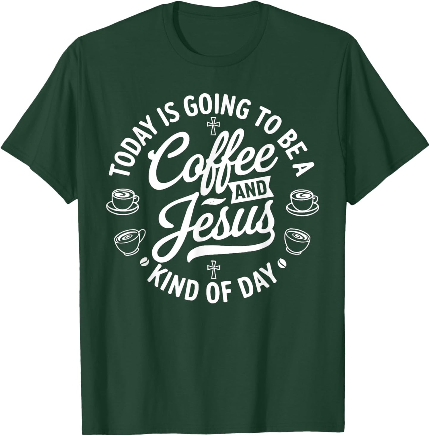 Coffee Jesus Christ Religion Christian Caffeine Christianity T-Shirt - T-Shirt | Forest