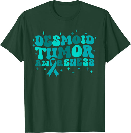Desmoid Tumor Awareness Ribbon Support Quote T-Shirt - T-Shirt | Forest