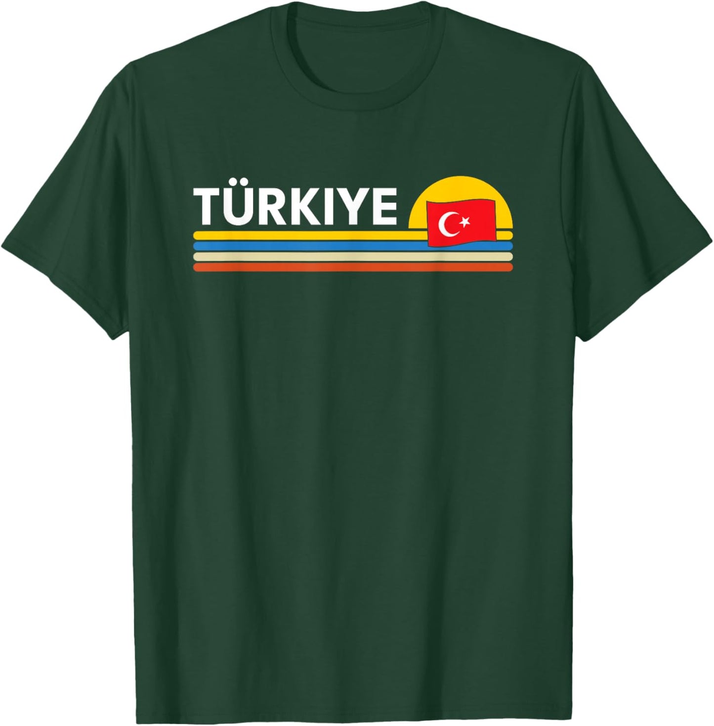 Turkiye Turkey Country Flag Vintage Retro Souvenirs T-Shirt - T-Shirt | Forest